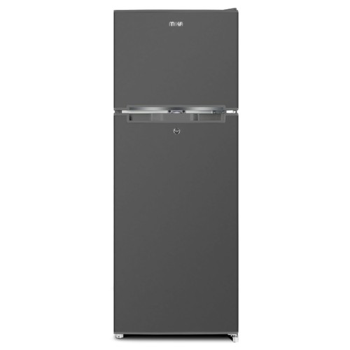 MIKA Fridge, 2 Door Top Mount Freezer Defrost, 138L, Dark Silver