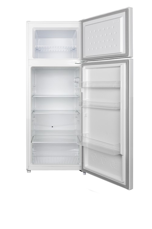 MIKA Fridge, 2 Door Top Mount Freezer Defrost, 211L, Line Silver