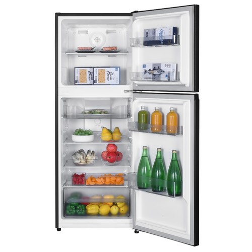 MIKA Fridge, 2 Door Top Mount Freezer No Frost, 197L, Inox Dark