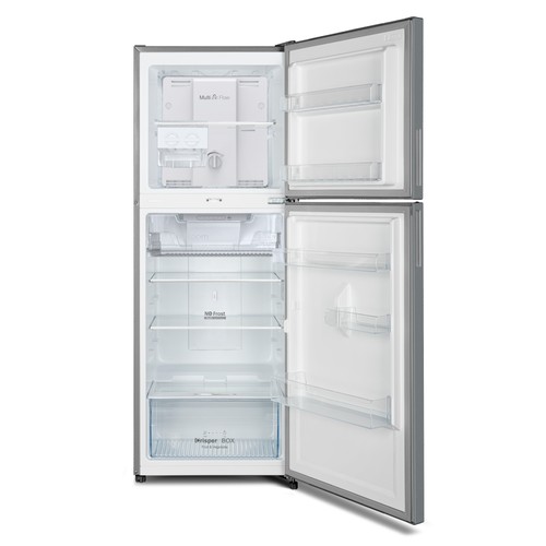 MIKA Fridge, 2 Door Top Mount Freezer No Frost, 202L, Dark Silver